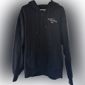 Pomona College blue zip-up hoodie sweatshirt medium